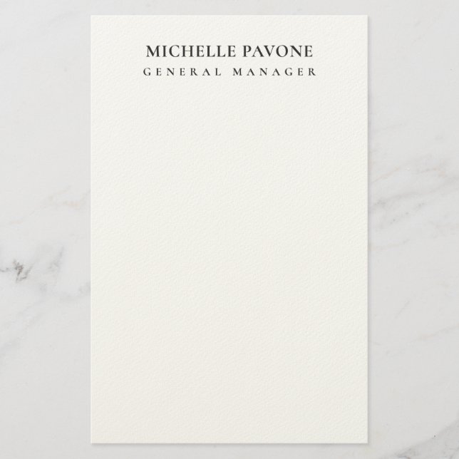 Papeterie Élégant Simple Professionnel Noir & Blanc (Devant)