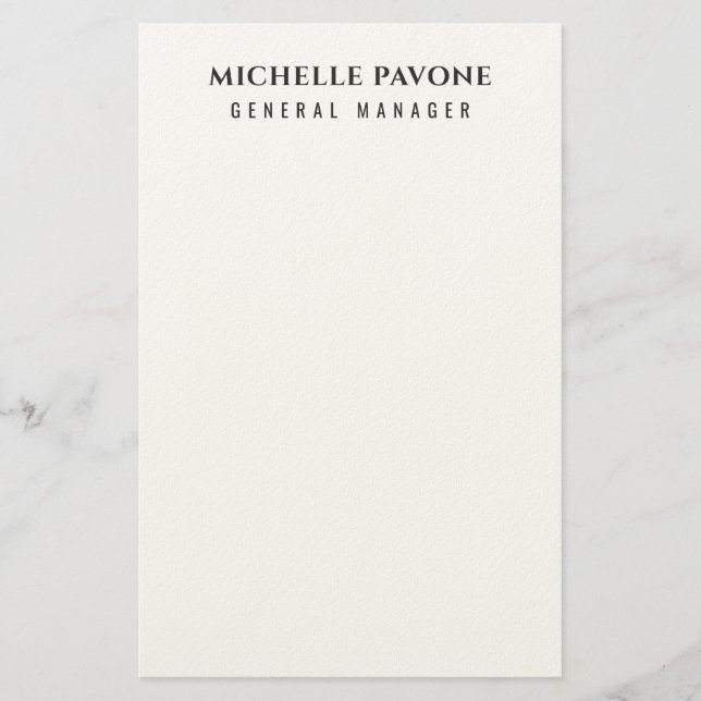 Papeterie Élégant Simple Professionnel Noir & Blanc (Devant)