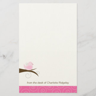 Papeterie Elégant Tourbillonnant Bird Personnalisable Papier