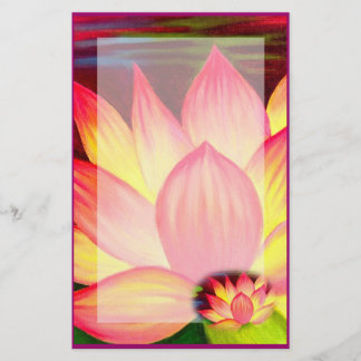 Papeterie Elégante Lys d'eau rose Lotus Floral