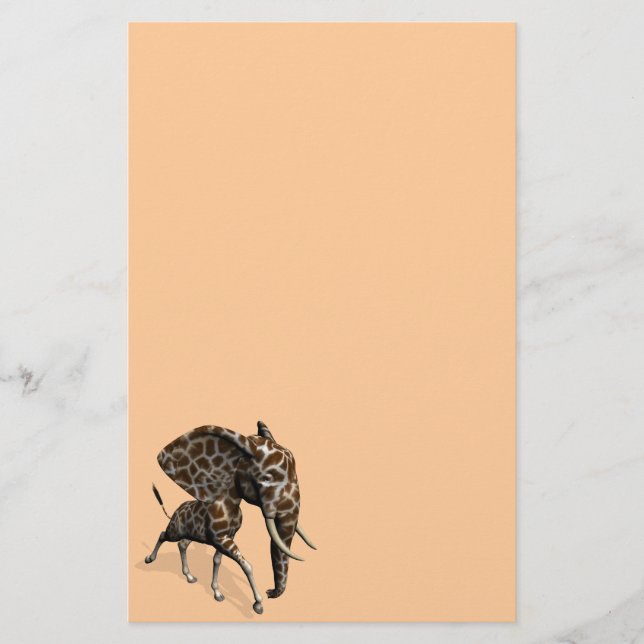 Papeterie Éléphant Girafe Hybride Étrange (Devant)