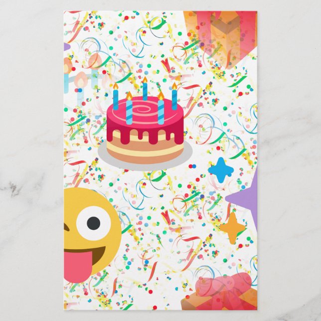 Papeterie emoji anniversaire heureux (Devant)