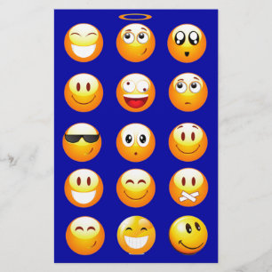 Papeterie emojis bleu foncé