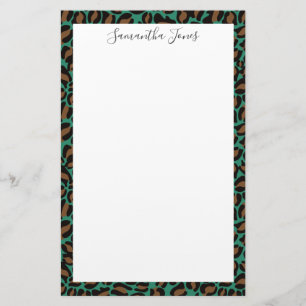 Papeterie Empreinte de léopard rose jaune Personnalisé