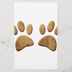 Papeterie Empreinte de patte de chien de bois