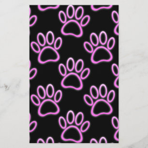 Papeterie Empreinte de patte de chien de Néon rose