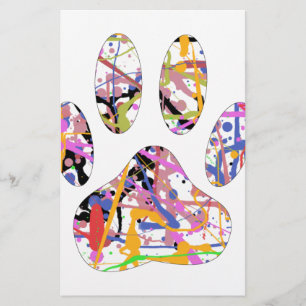 Papeterie Empreinte de patte de chien de peinture
