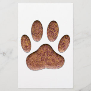 Papeterie Empreinte de patte de chien de Texture en cuir