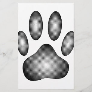 Papeterie Empreinte de patte de chien en dégradé noir et bla