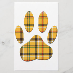 Papeterie Empreinte de patte de chien Tartan