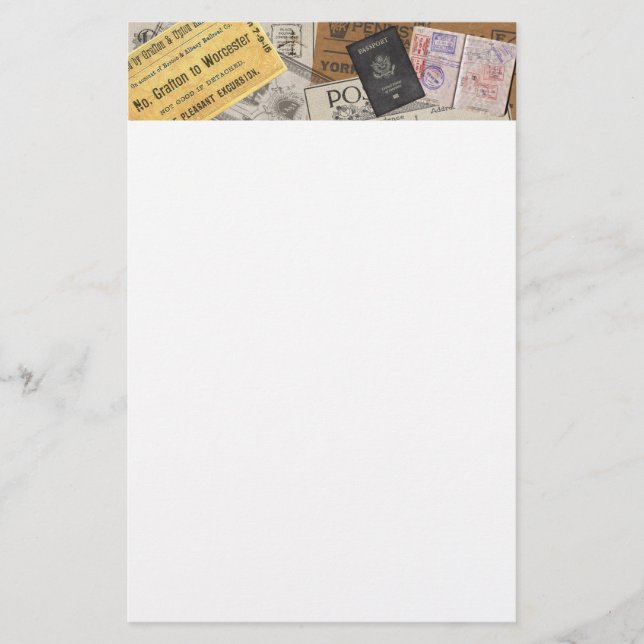Papeterie En-tête de billet de passeport de voyage (Devant)