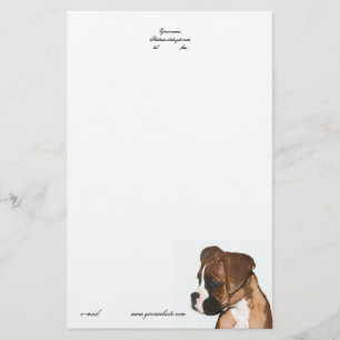Papeterie En-tête de lettre de chiot de boxeur