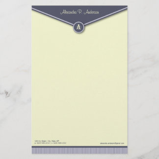 Papeterie Enveloppe élégante (périwinkle) Monogramme Papeter