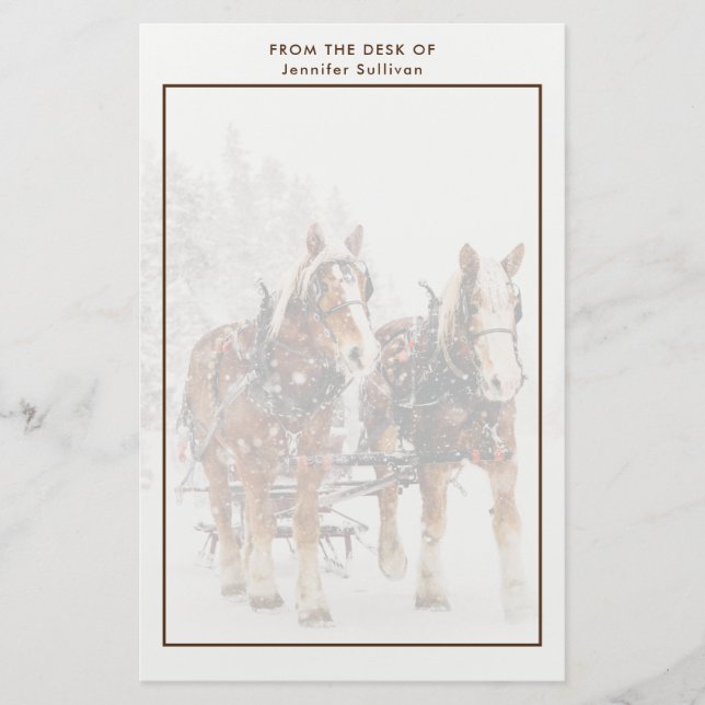 Papeterie Équipe de Belgique de cheval Wintery Christmas Sce (Devant)