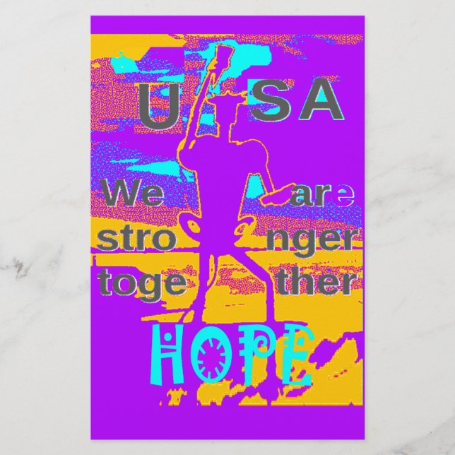 Papeterie Espoir psychédélique aux Etats-Unis : Neon Unity A (Devant)