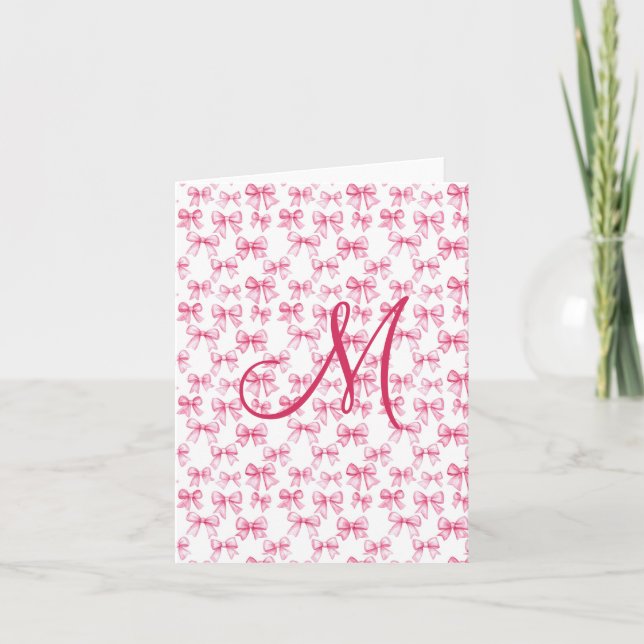Papeterie esthétique Coquette Monogramme Rose (Devant)
