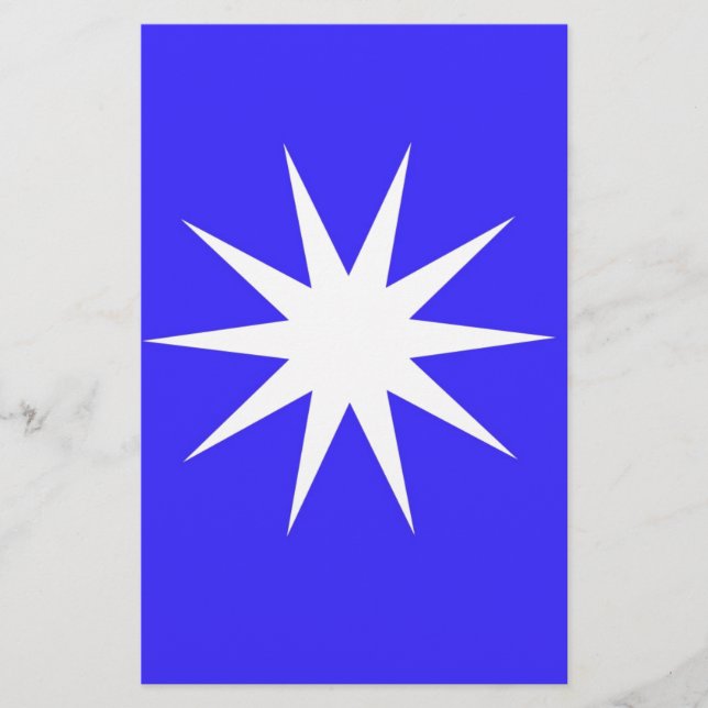 Papeterie Étoile blanche bleue profonde (Devant)