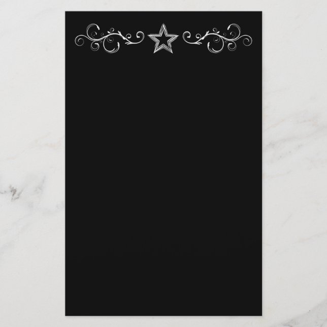 Papeterie +{ Étoile décorative }+ Noir (Devant)