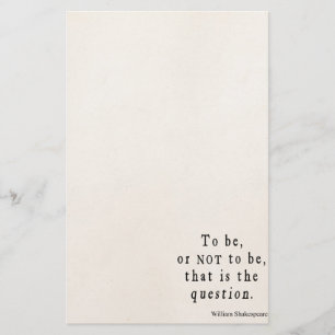 Papeterie Être ou ne pas être cette citation de Shakespear