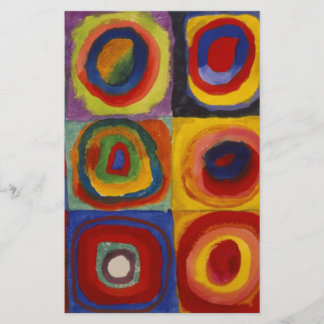 Papeterie Étude de couleur de carrés cercles