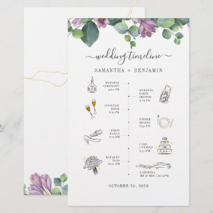 Papeterie Eucalyptus Green Icon Programme Itinéraire Mariage
