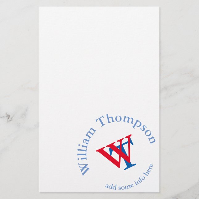 Papeterie Faites votre promotion | Logo | Monogramme rouge/b (Devant)