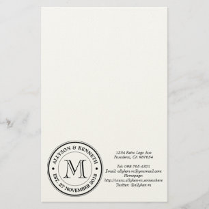 Papeterie Faites votre propre monogramme de typographie de l