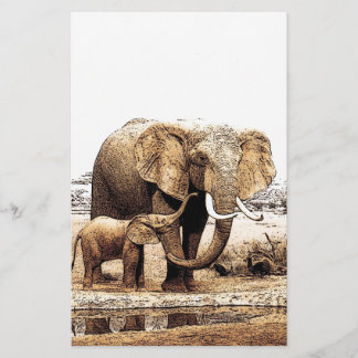 Papeterie Famille d'éléphants