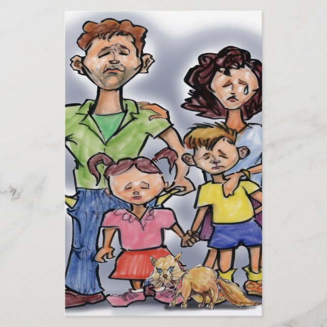 Papeterie Famille triste (Devant)