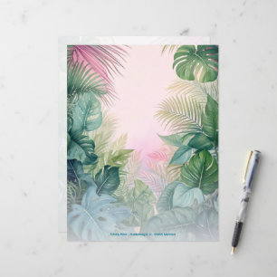 Papeterie fantaisie tropicale recto-verso