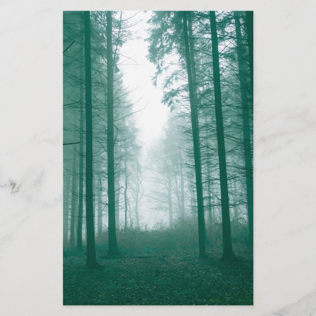 Papeterie Fantasy forest with fog in Green (Devant)