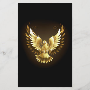 Papeterie Faux Gold Foil Peace Dove en noir