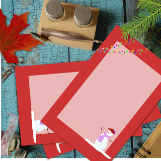 Papeterie Femme de neige Red Linked Christmas Papier d'écrit