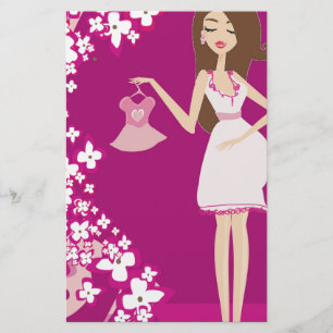 Papeterie femme enceinte brunette
