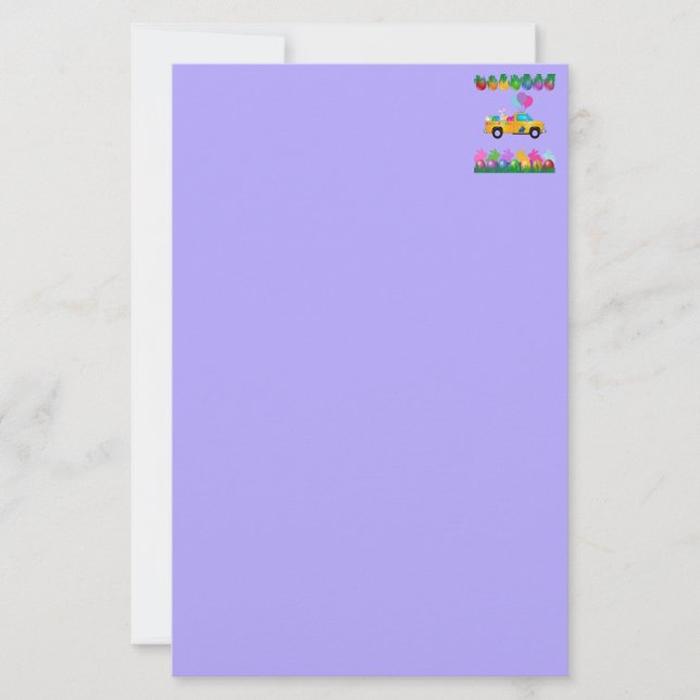 Papeterie Fête de Pâques Papier à lettres pourpre (Devant)