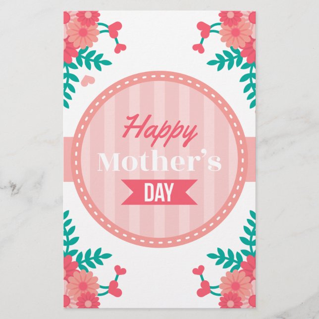Papeterie fête des mères florale (Devant)