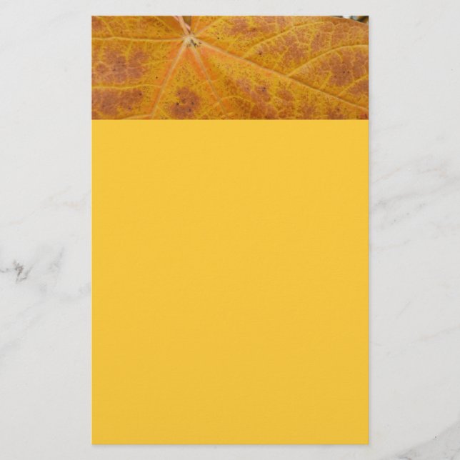 Papeterie Feuille de Érable Jaune Automne Abstrait Nature (Devant)
