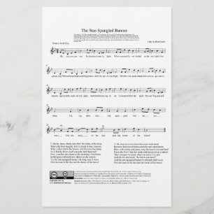 Papeterie Feuille de musique de la bannière nationale de l'h