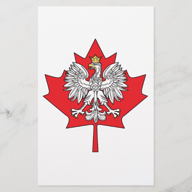 Papeterie Feuille d'érable canadienne polonaise (Devant)