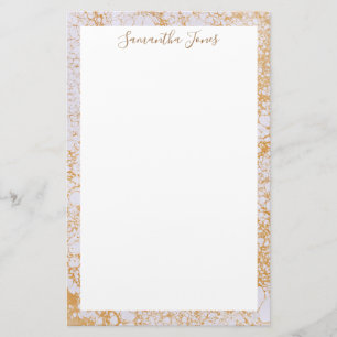Papeterie Feuille d'or   métallique de marbre blanc