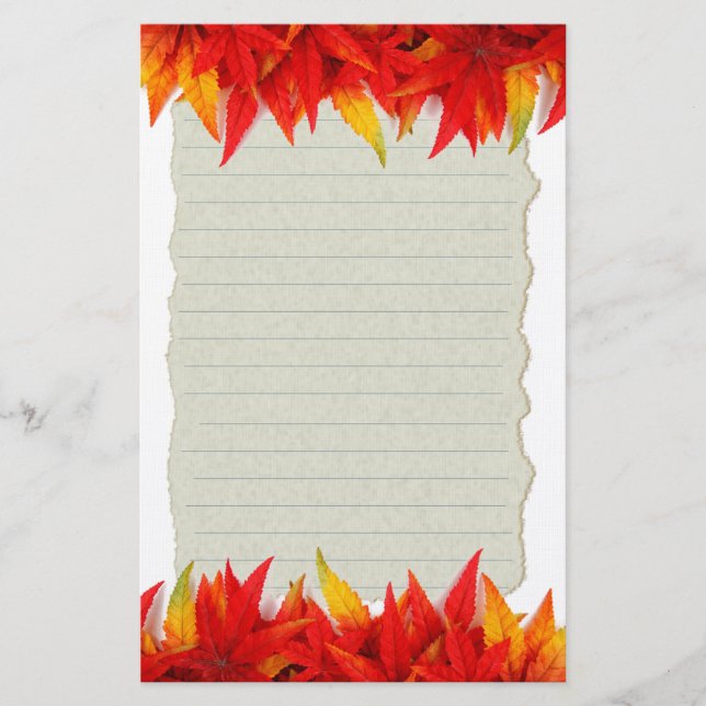 Papeterie Feuilles d'automne (Devant)