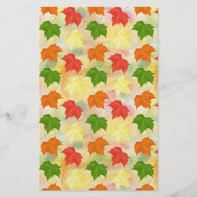 Papeterie feuilles d'automne de l'aquarelle (Devant)