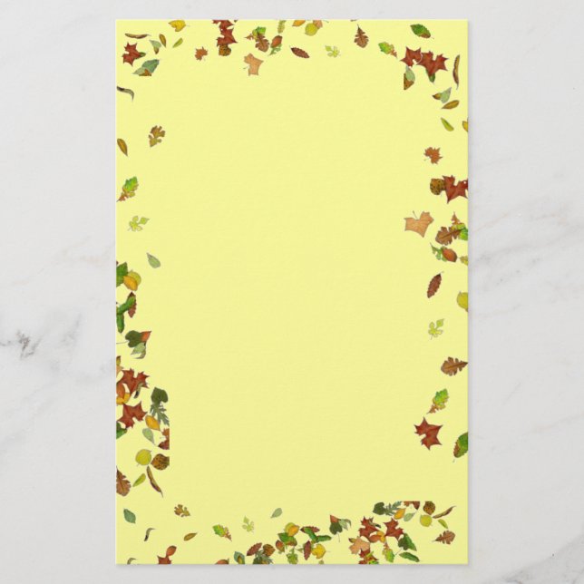 Papeterie Feuilles d'AUTOMNE, Jaune (Devant)