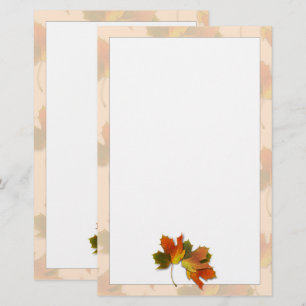 Papeterie Feuilles D'Automne Orange Et Doré