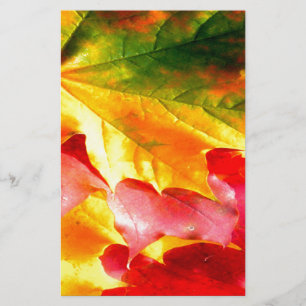 Papeterie Feuilles d'automne Personnalisez-le Jaune, Rouge,