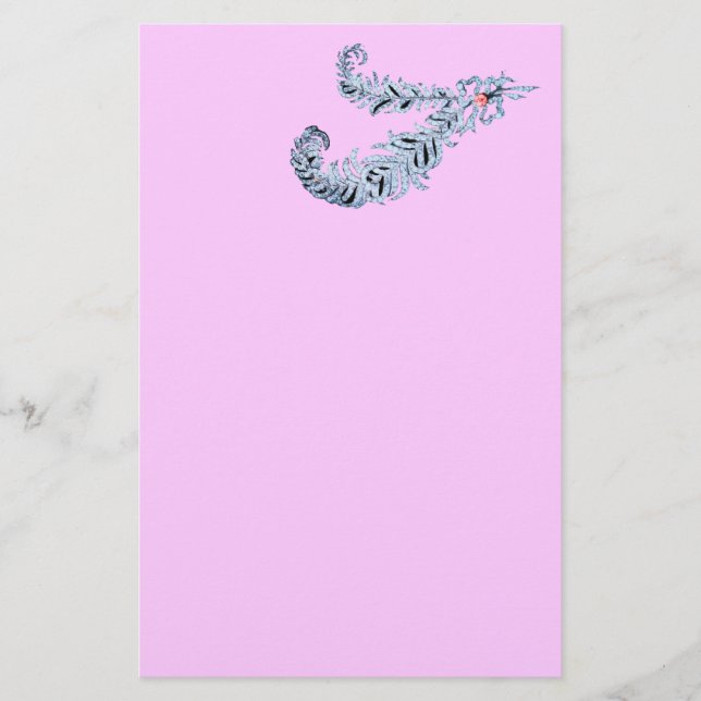 Papeterie FEUILLES DE DIAMANT, rose, noir et blanc (Devant)