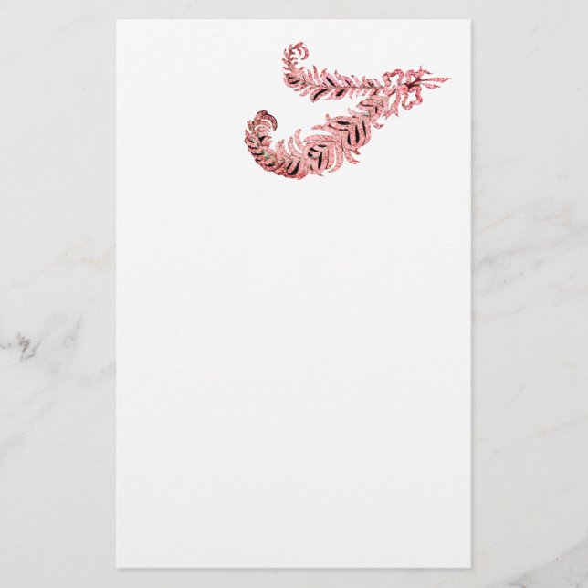 Papeterie FEUILLES DE DIAMONDE, rose et blanc (Devant)