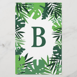 Papeterie Feuilles de palmiers écologiques, monogramme de ju