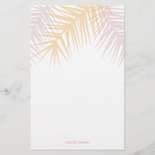 Papeterie Feuilles de palmiers rosés tropicaux modernes pers