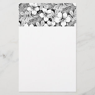 Papeterie feuilles d'hibiscus et de palmiers blancs